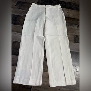 Enza‎ Costa White Straight Leg Lined Pants Size 0 Made in USA